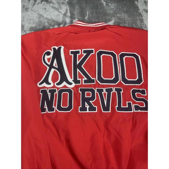 Akoo Academy Varsity Jacket Men’s Size L Hip Hop Streetwear Big Logo Spellout - Picture 8 of 8
